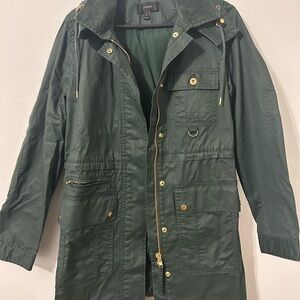 J. Crew Green Utility Jacket Mid-Thigh Length